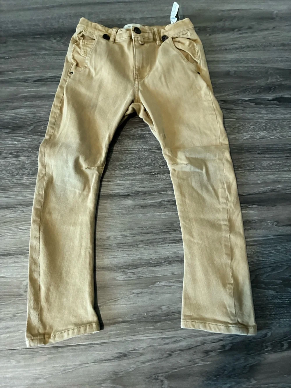 Zara Boys Tan Slim-Fit Pants